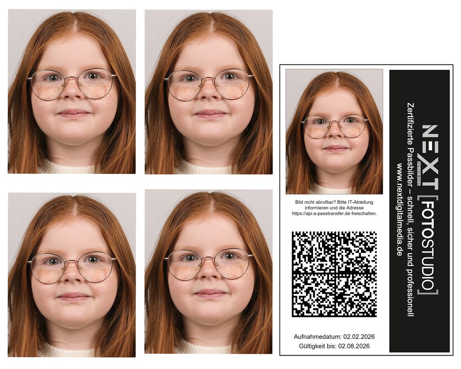 Preisliste für Passfotos